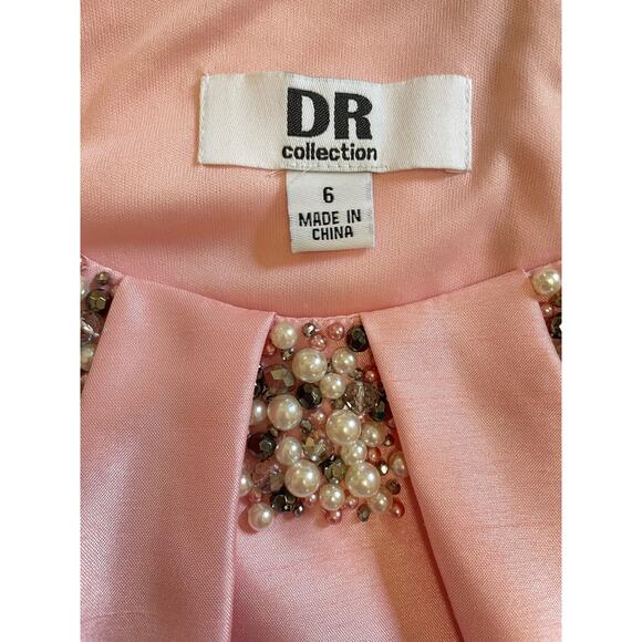 Wedding Guest or Party Dress, Blush Pink/Black, Pearls and Beads, Size 6 - Picture 4 of 4